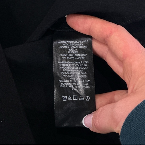 By Anthropologie corset seam black mini dress long sleeve size 0 - Picture 6 of 10